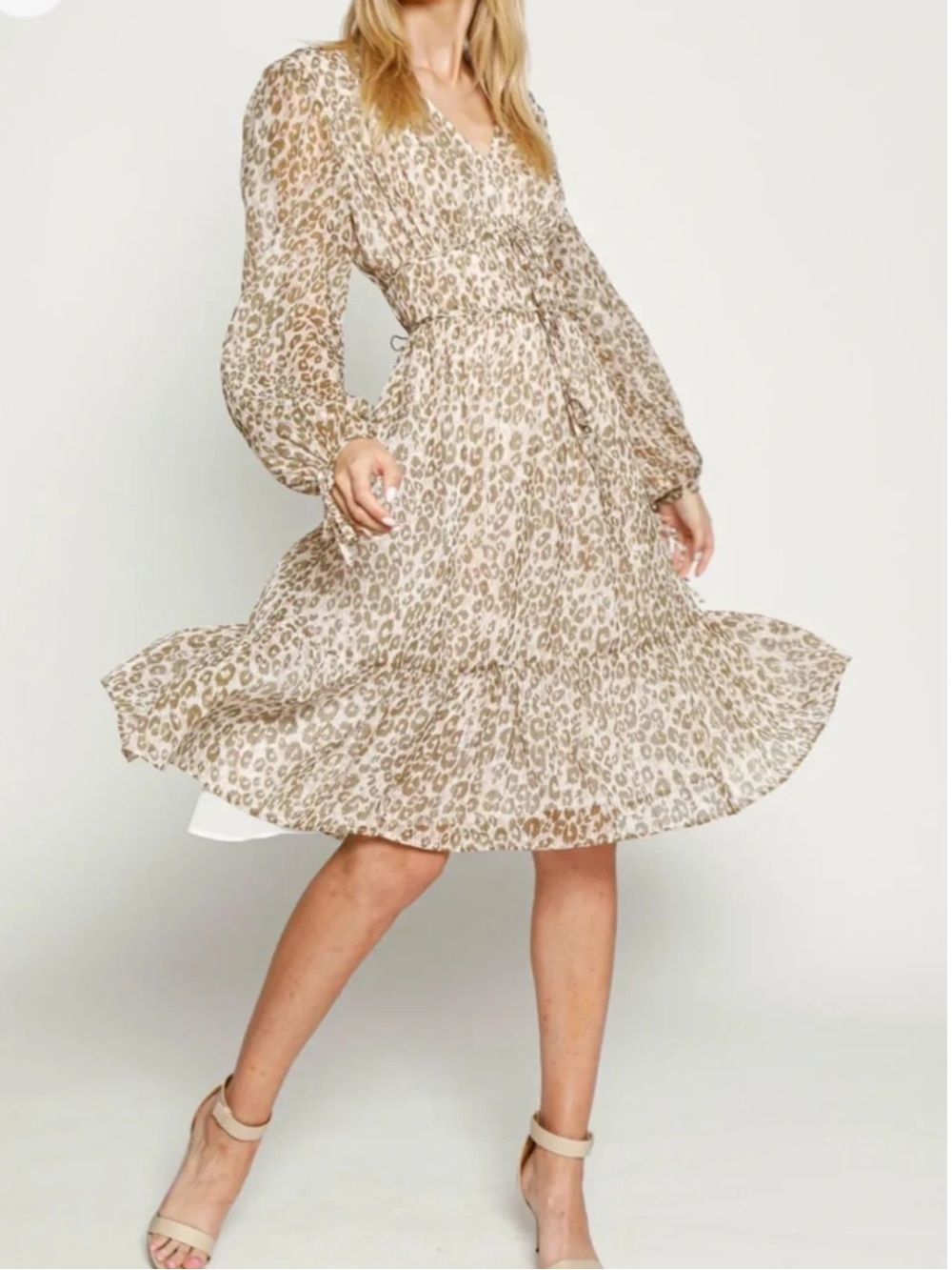 Walter Baker Emerald Leopard Print Dress Metallic Ruffle Size 4 NWT